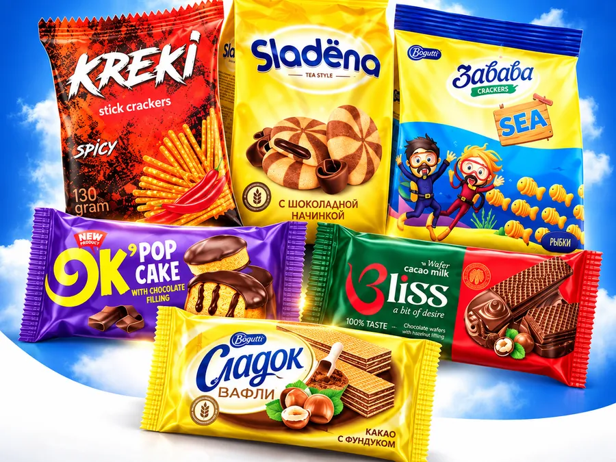 Avrora biscuit, cracker and wafer packs